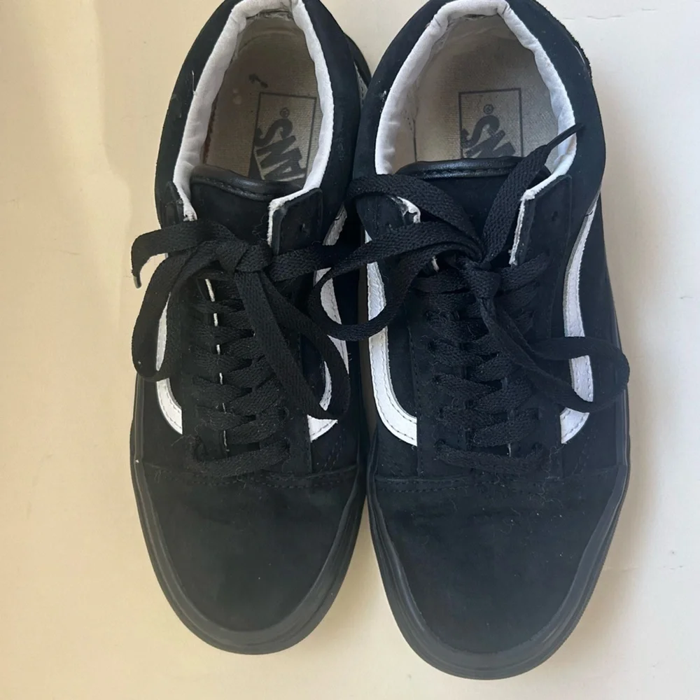 Vans eco dry Black Sneakers with White Side Stripe MEN6.5 women’s8.0
